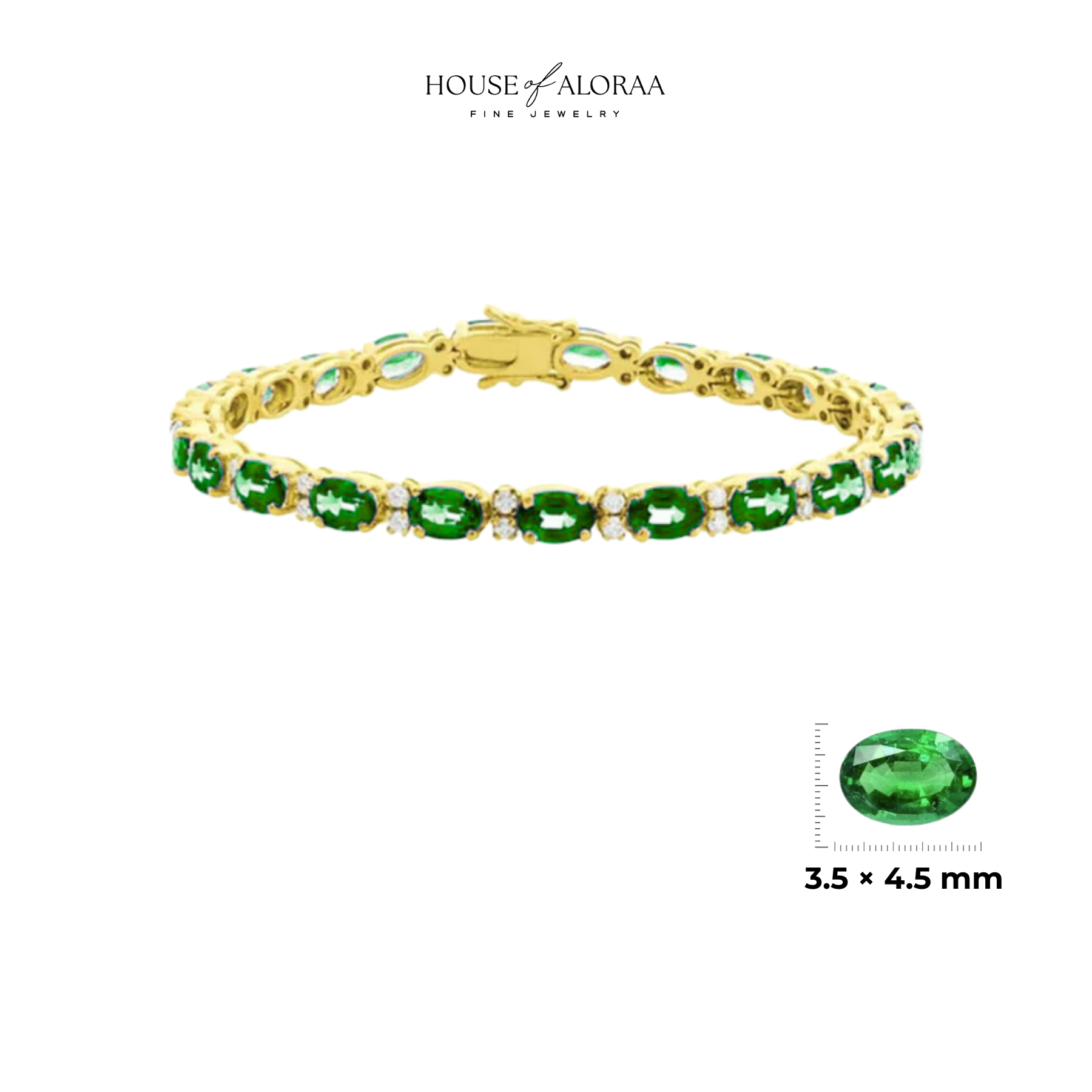Colombian Emerald Single-Row Tennis Bracelet