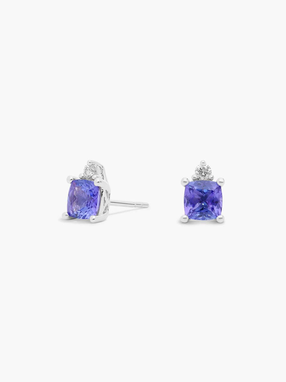 Tanzanite & Diamond Studs (Stone Customisable)