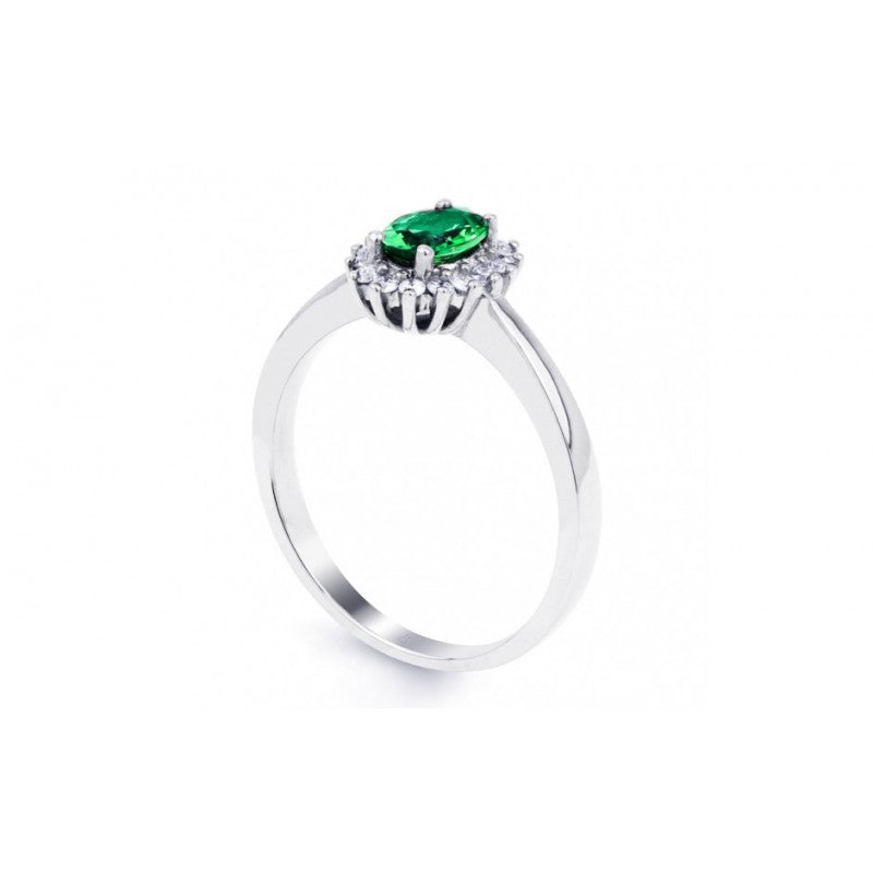 Oval Emerald Halo Ring