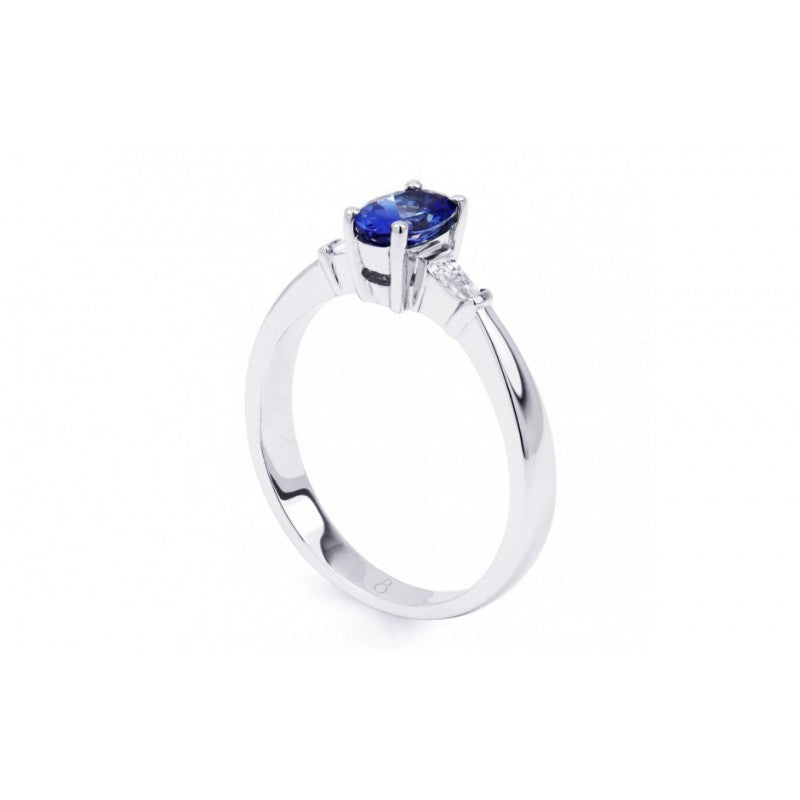 Oval Shaped Blue Sapphire Ring