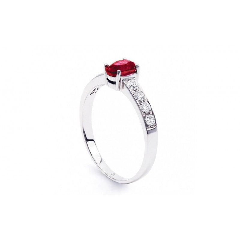 Ruby Ring with Side Diamonds