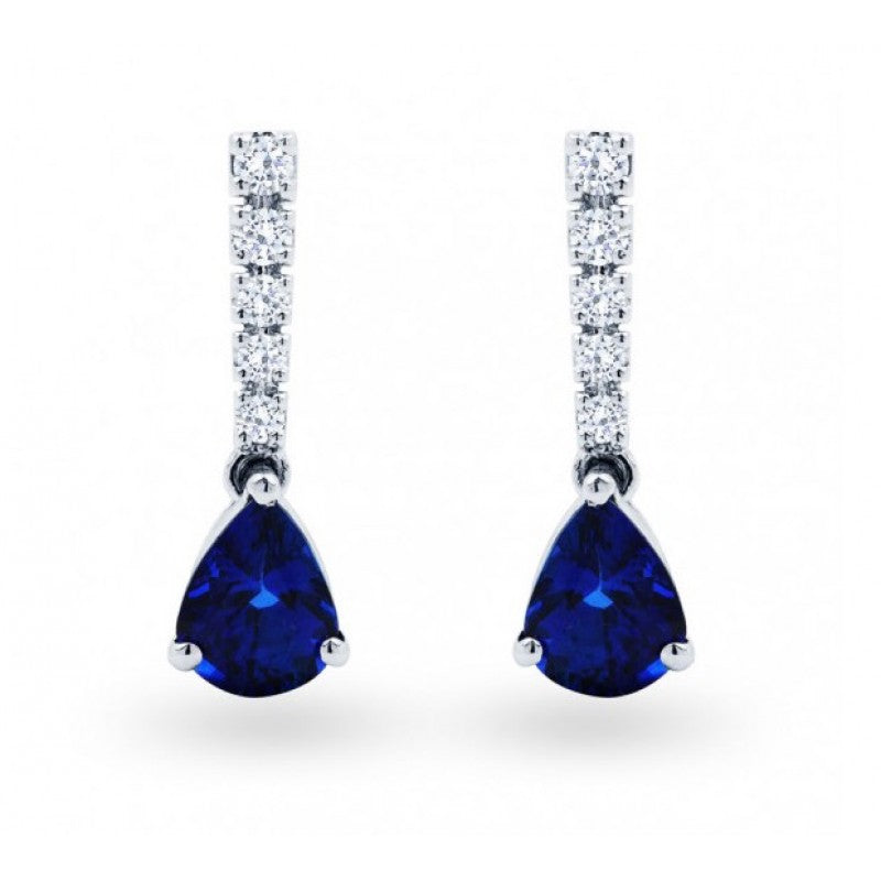 Blue Sapphire and Diamond Earring