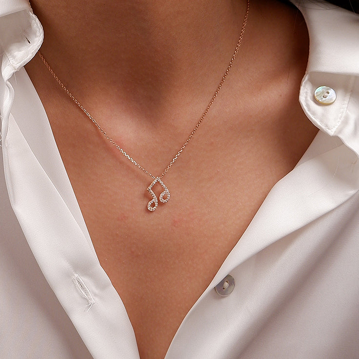 Music Note Diamond Pendant