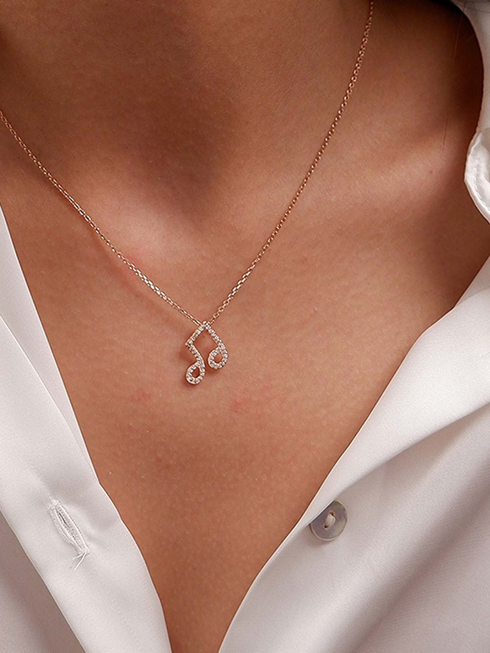 Music Note Diamond Pendant