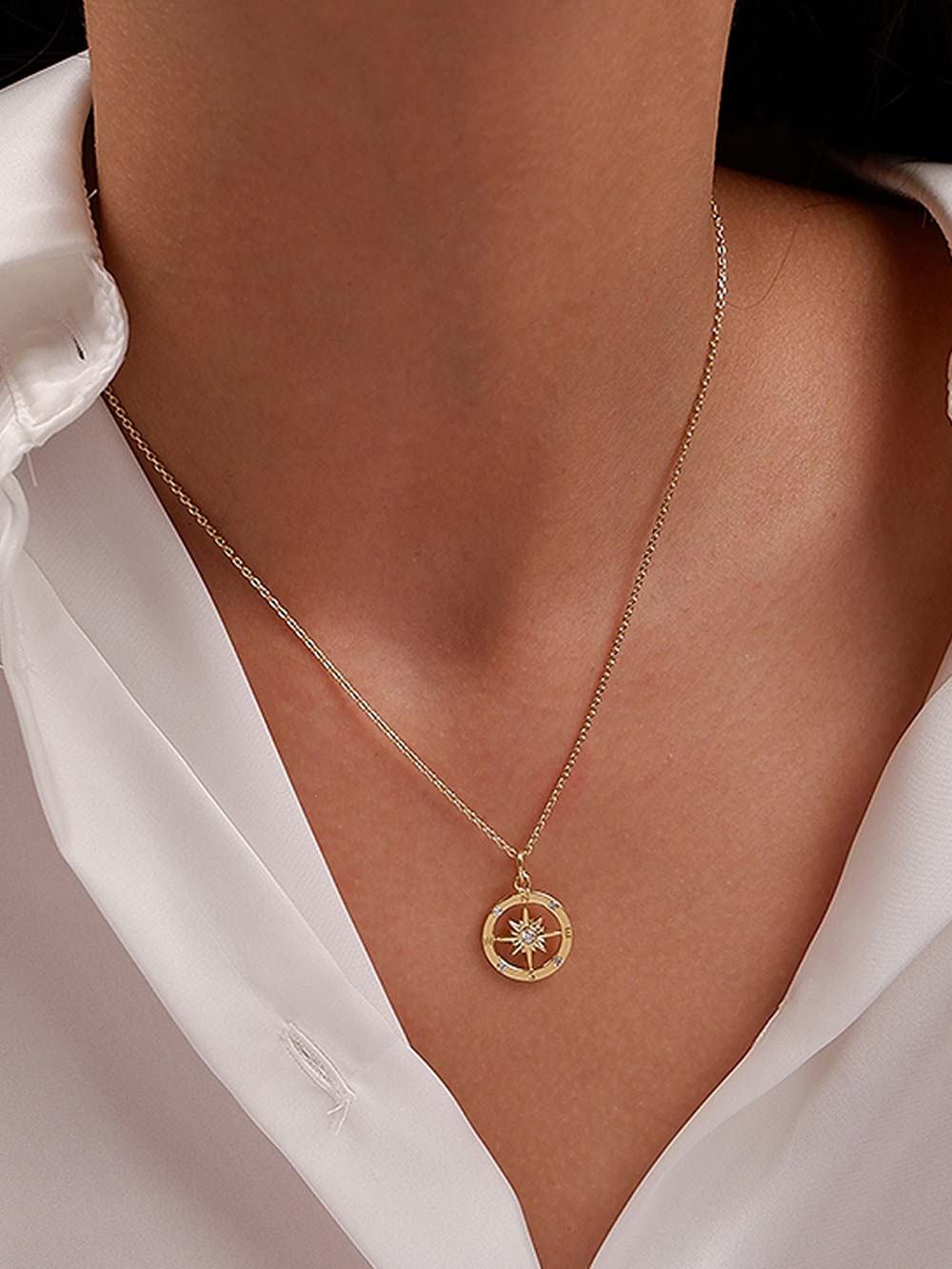 Compass Gold & Diamond Pendant