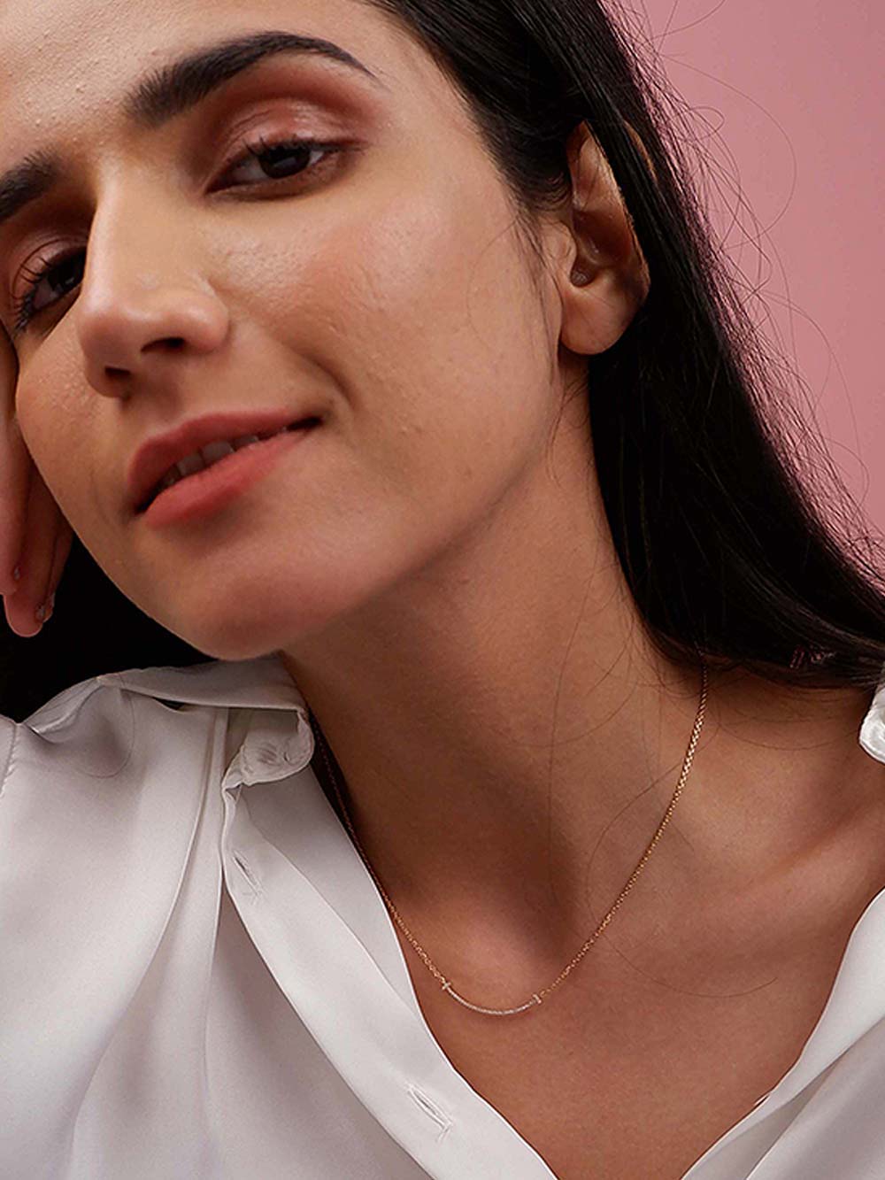Smiley Diamond Necklace in 14kt Gold (0.13cts)