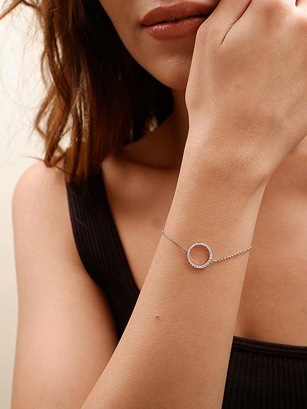 Circle Open shape Diamond Bracelet