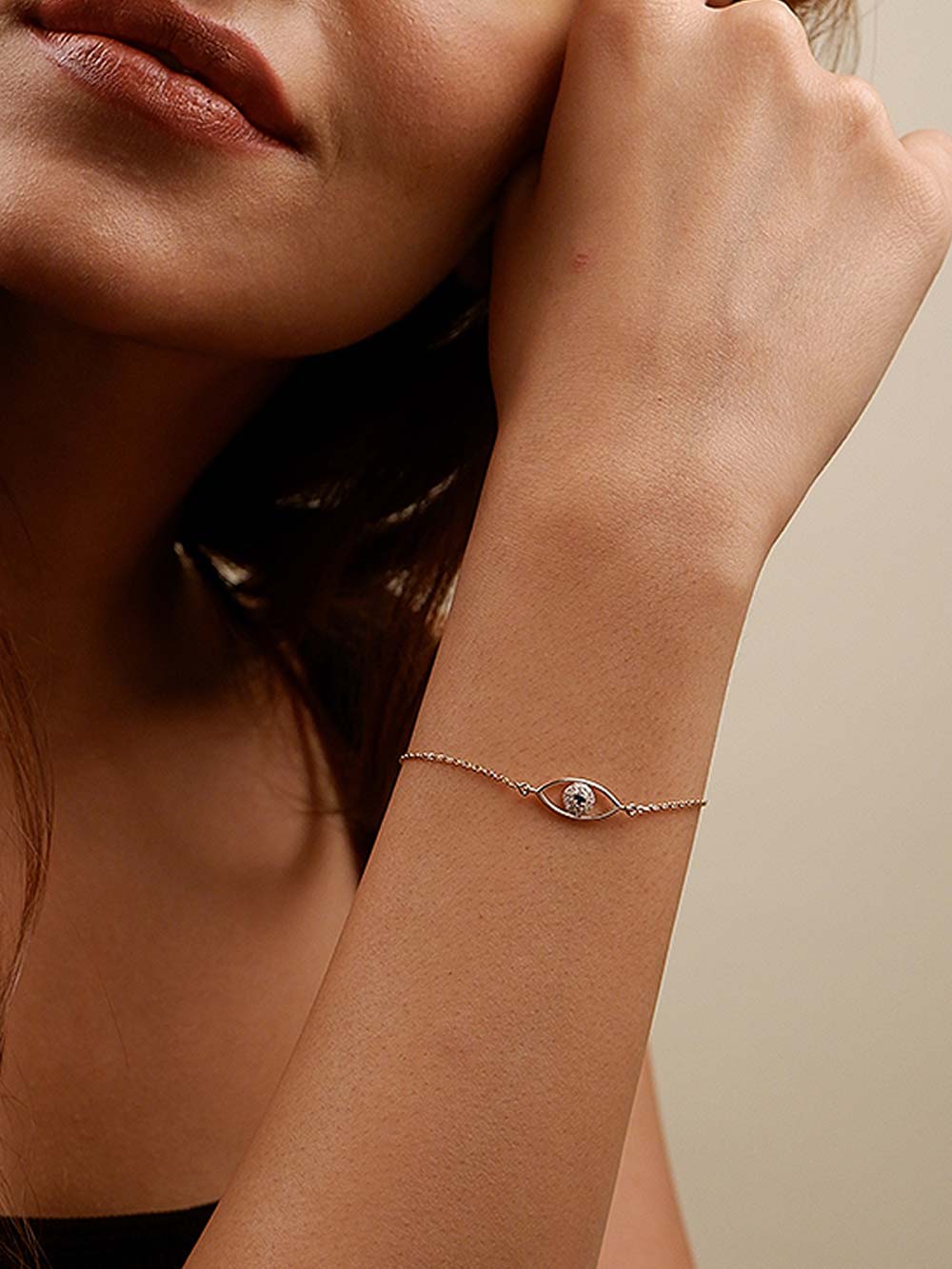 Evil eye Diamond & Blue sapphire Bracelet