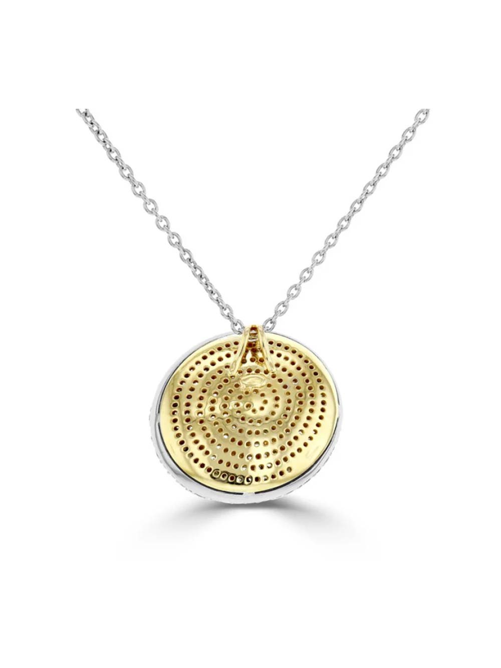 Round Circle Diamond Pendant in 14kt Gold