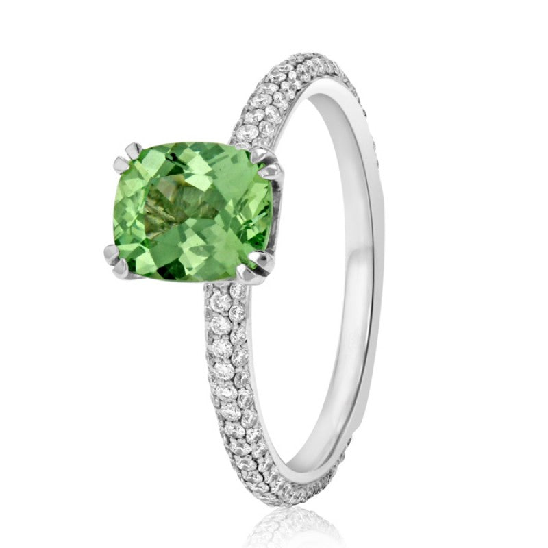 Peridot Diamond Ring