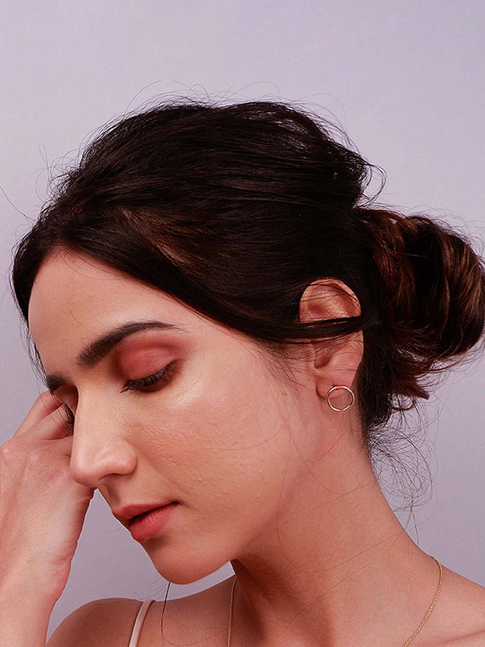 Gold Round Earrings