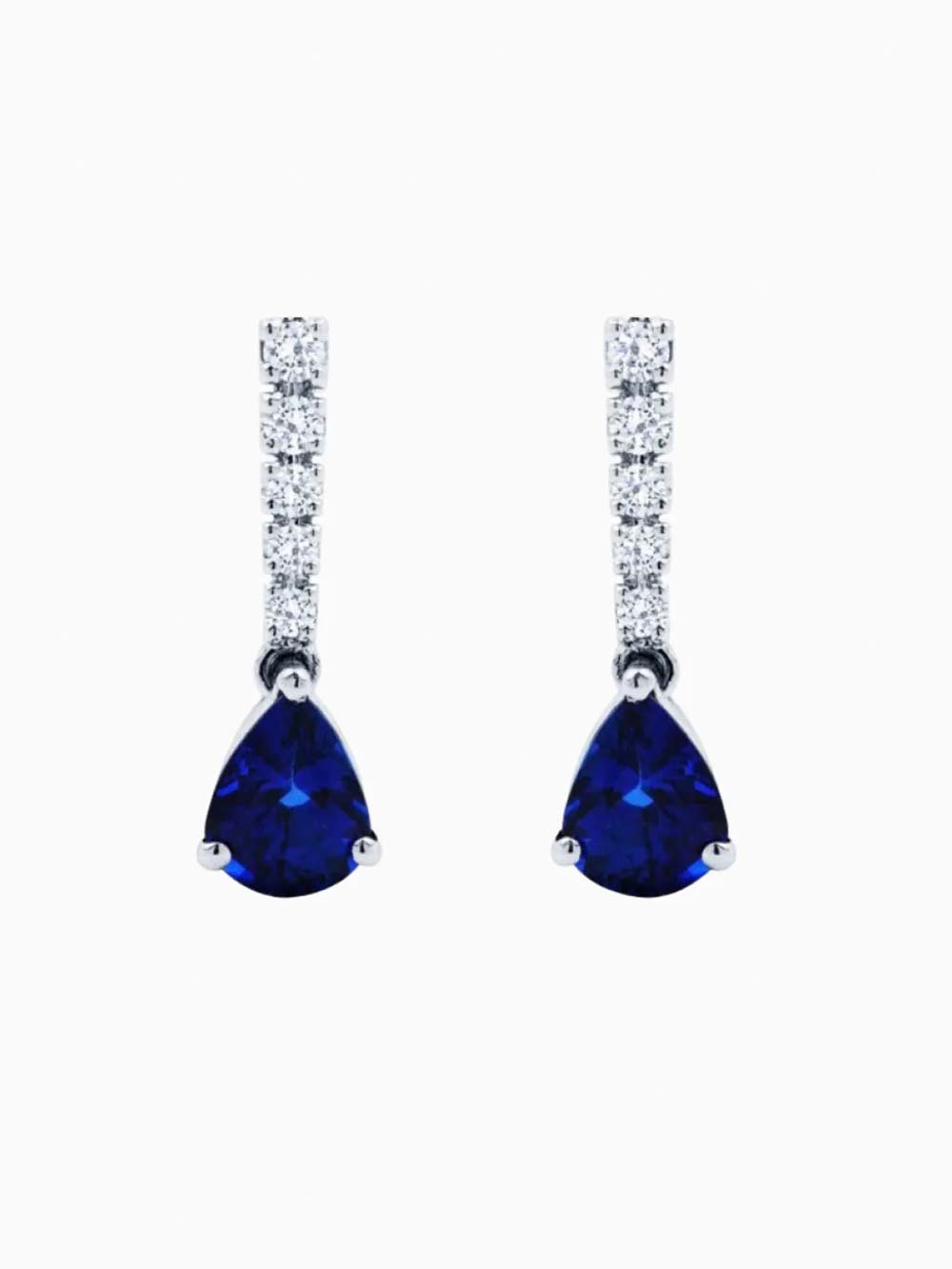 Luxe Blue Sapphire & Diamond Harmony Earrings