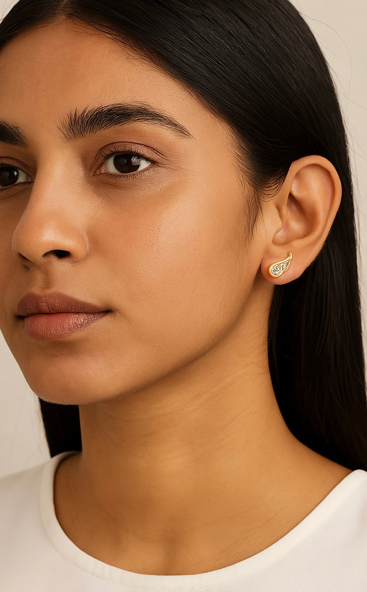 Angel wing Diamond Earrings made in gold