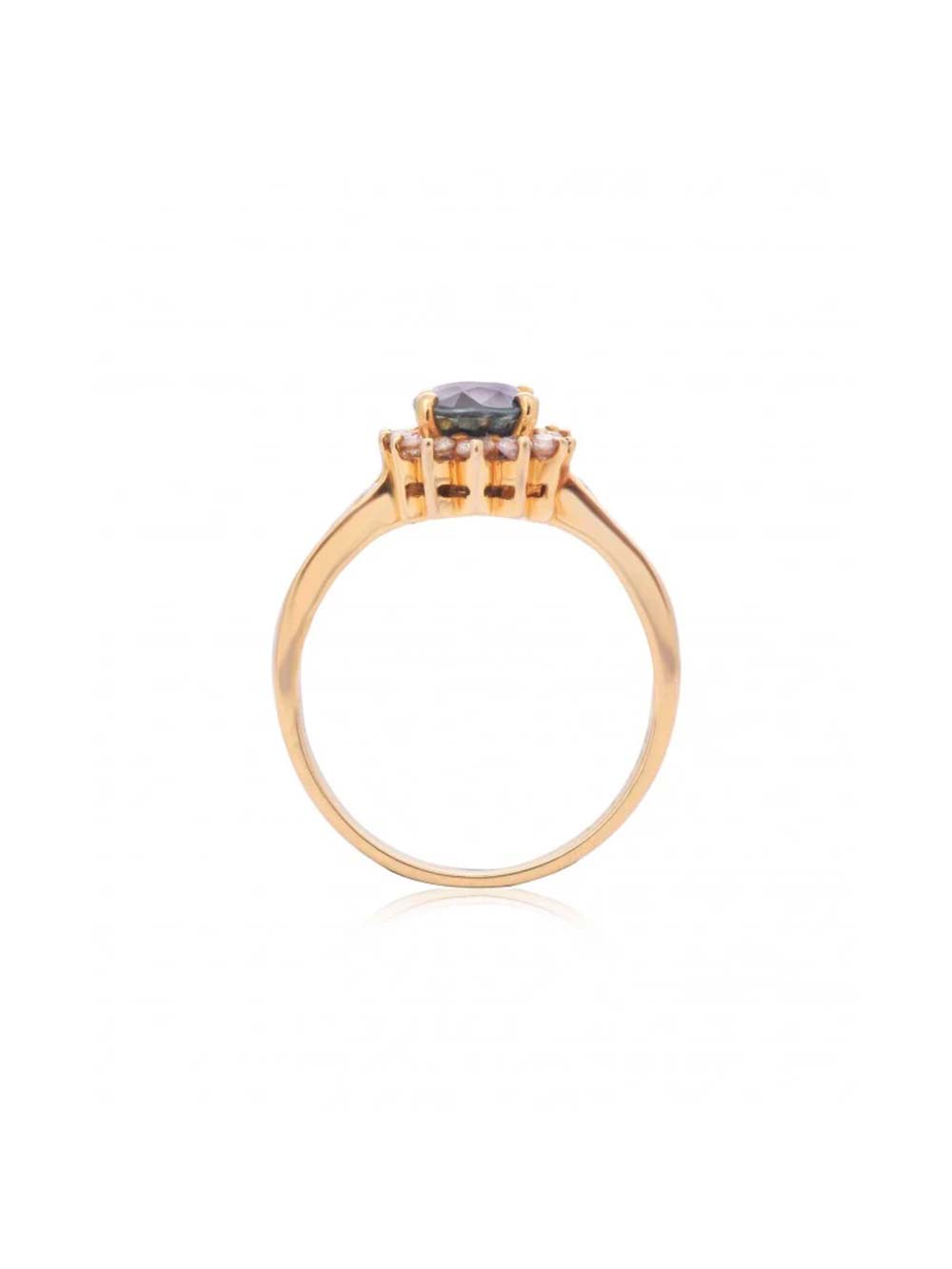 Oval Blue Sapphire with Diamond Halo Ring