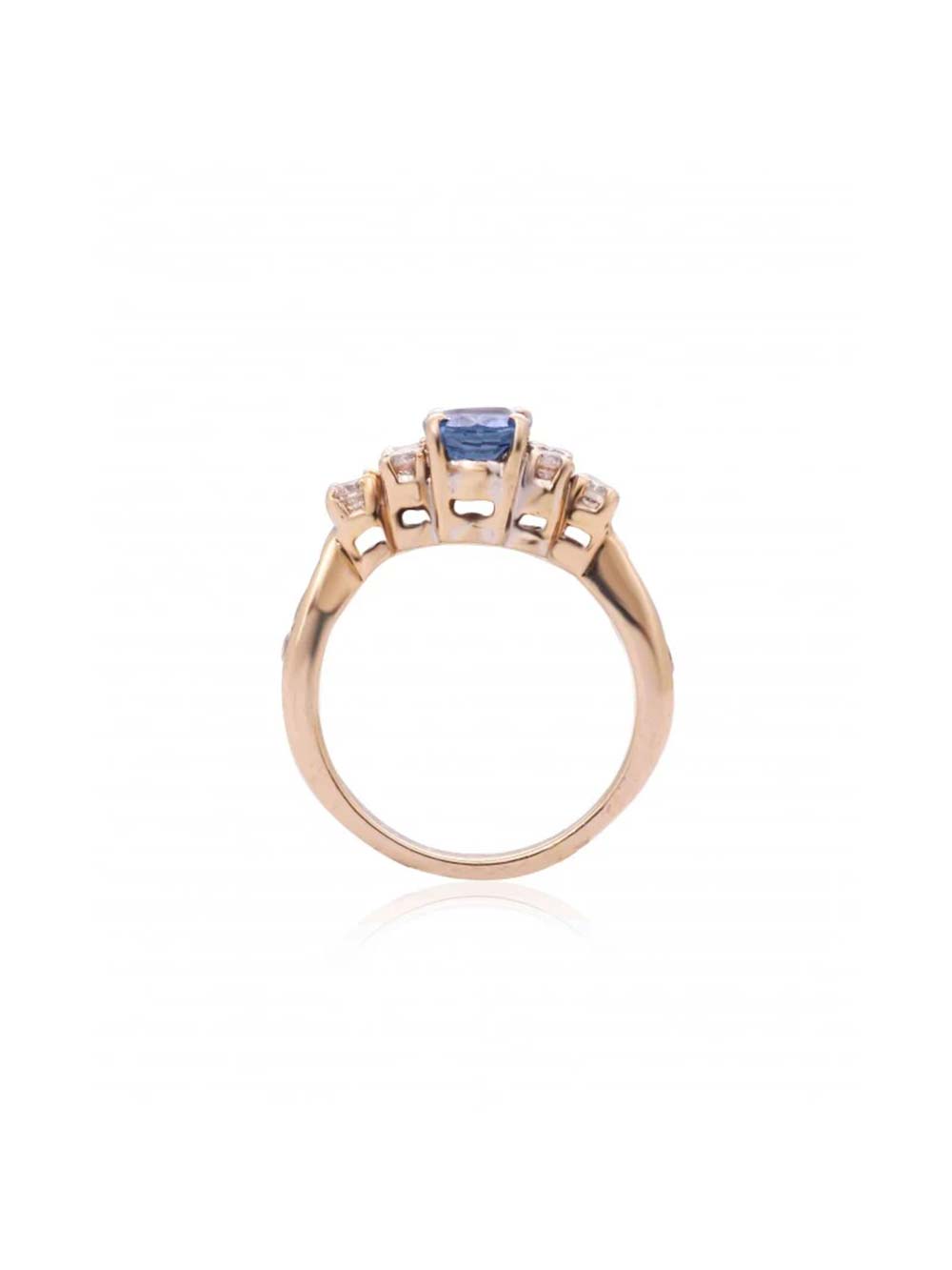 Oval Blue Sapphire Diamond Ring