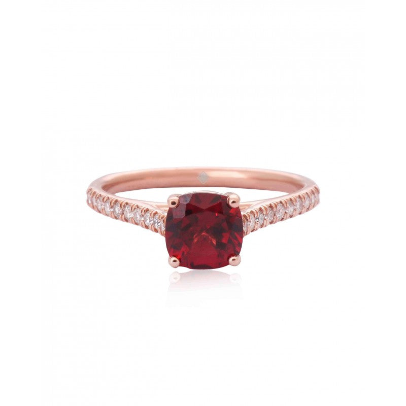 Ruby Ring With Side Diamonds