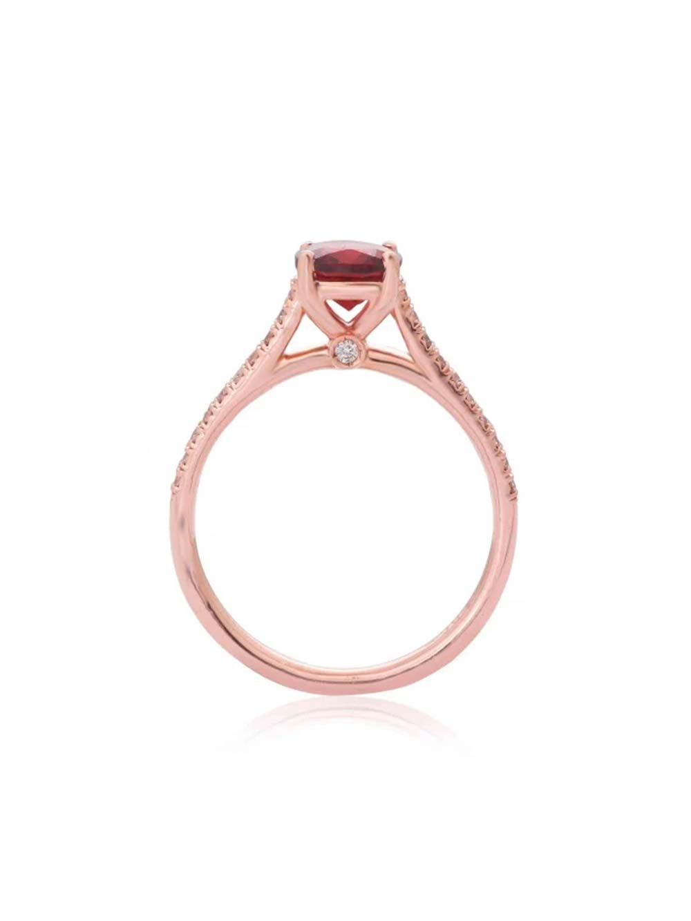 Ruby Ring With Side Diamonds