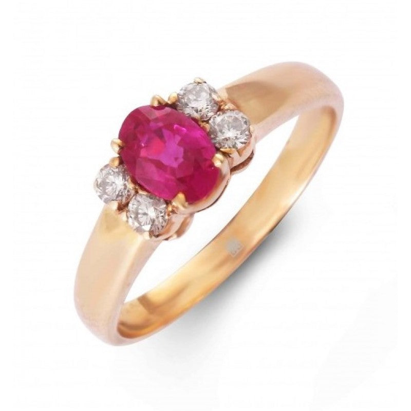 PInk Sapphire Ring with Side Diamonds