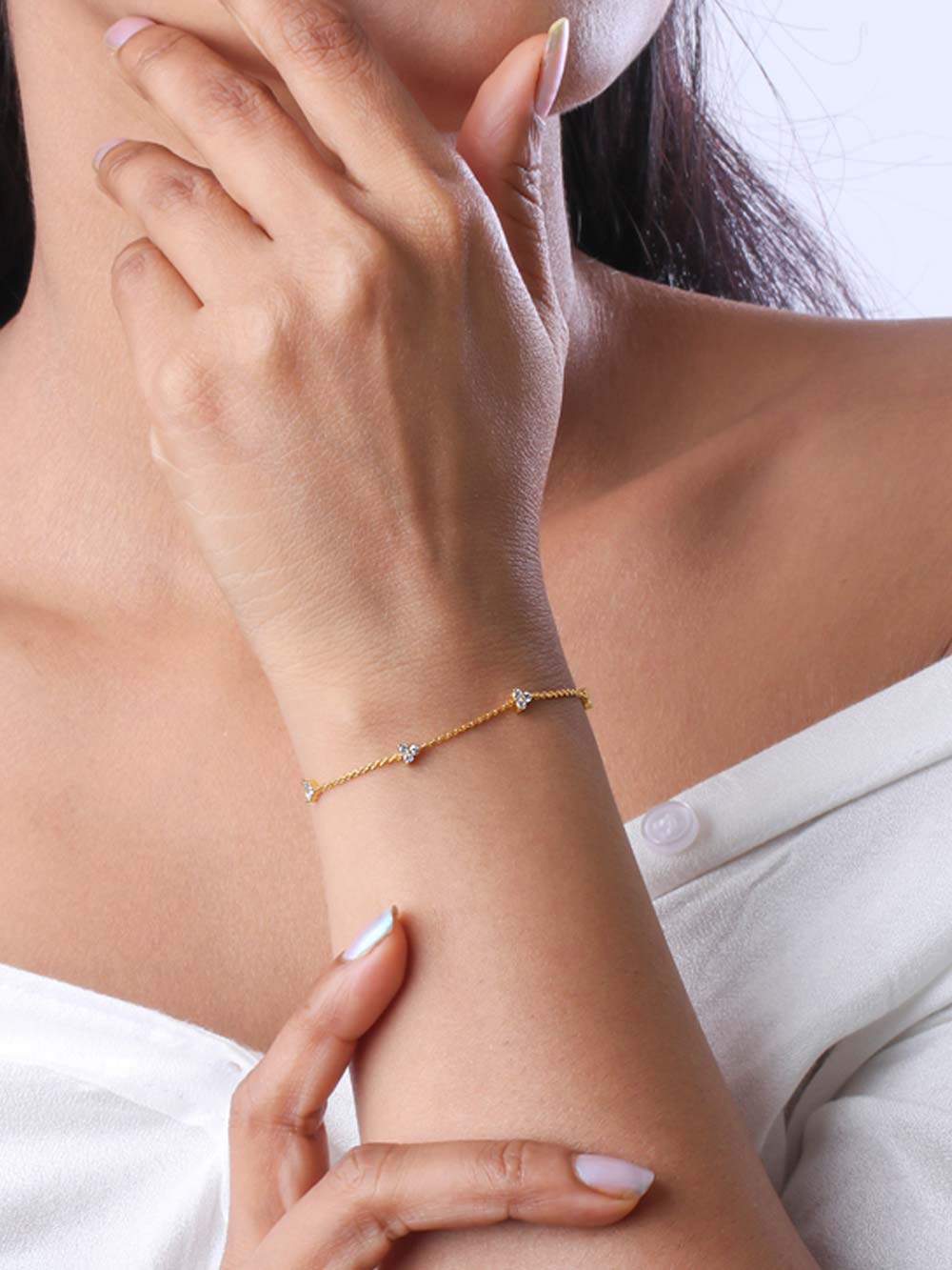 Triple Diamond Chain Bracelet