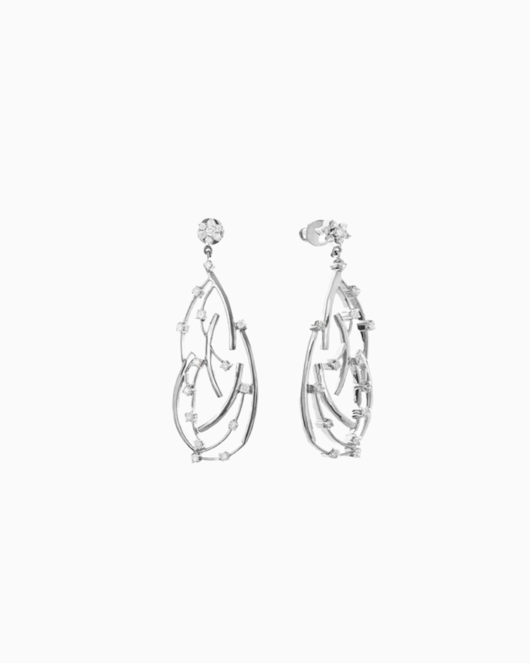 Abstract Diamond Drop Earrings