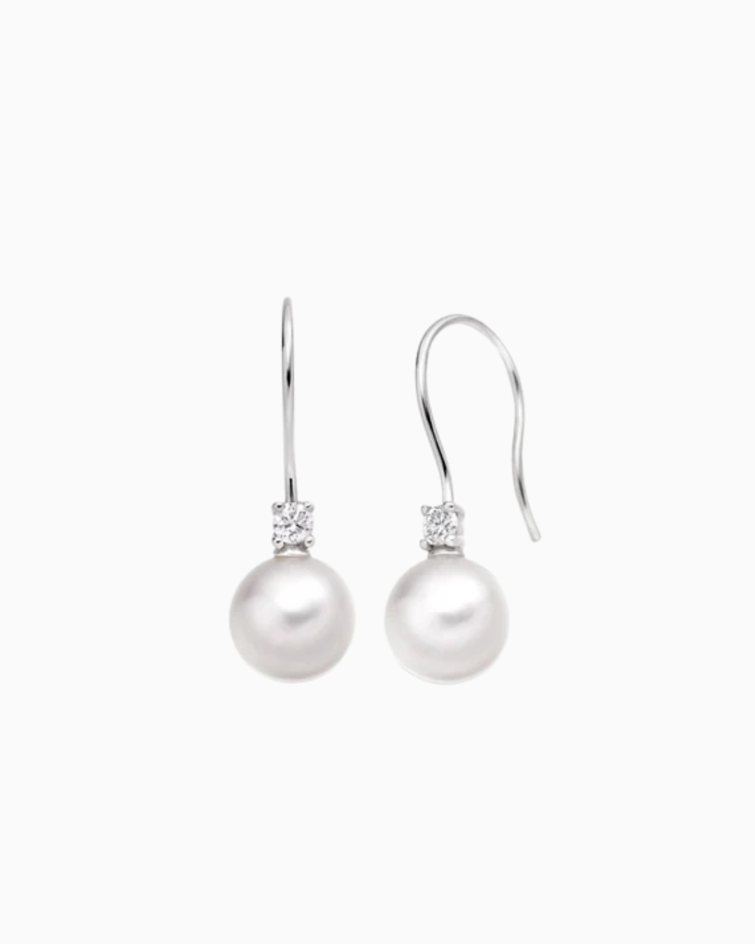 Diamond and Pearl Drop Earring