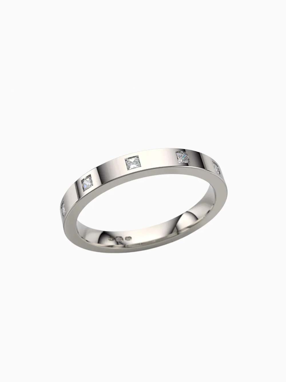 Princess Cut Engagement Band