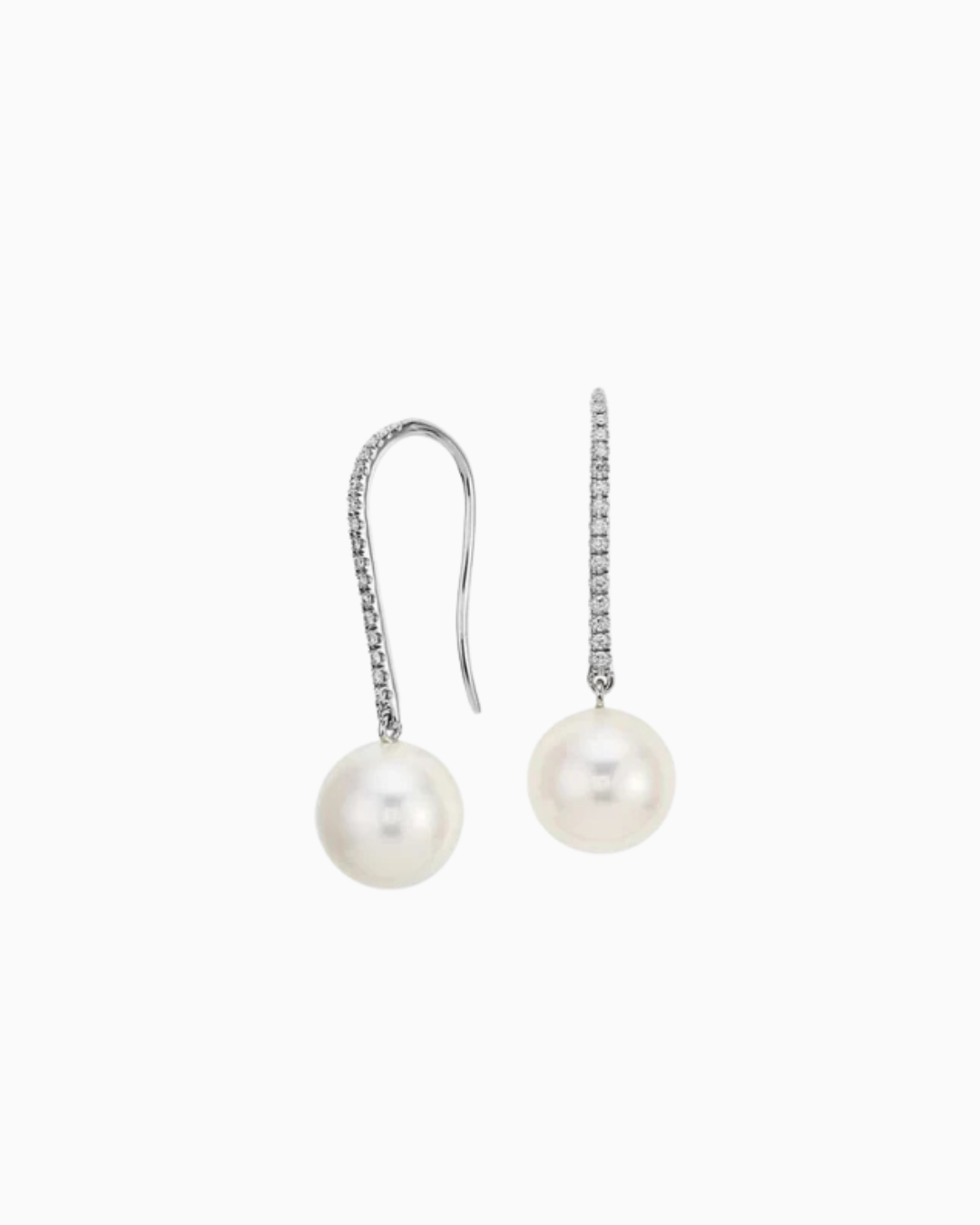 Diamond Pearl Drop Earring