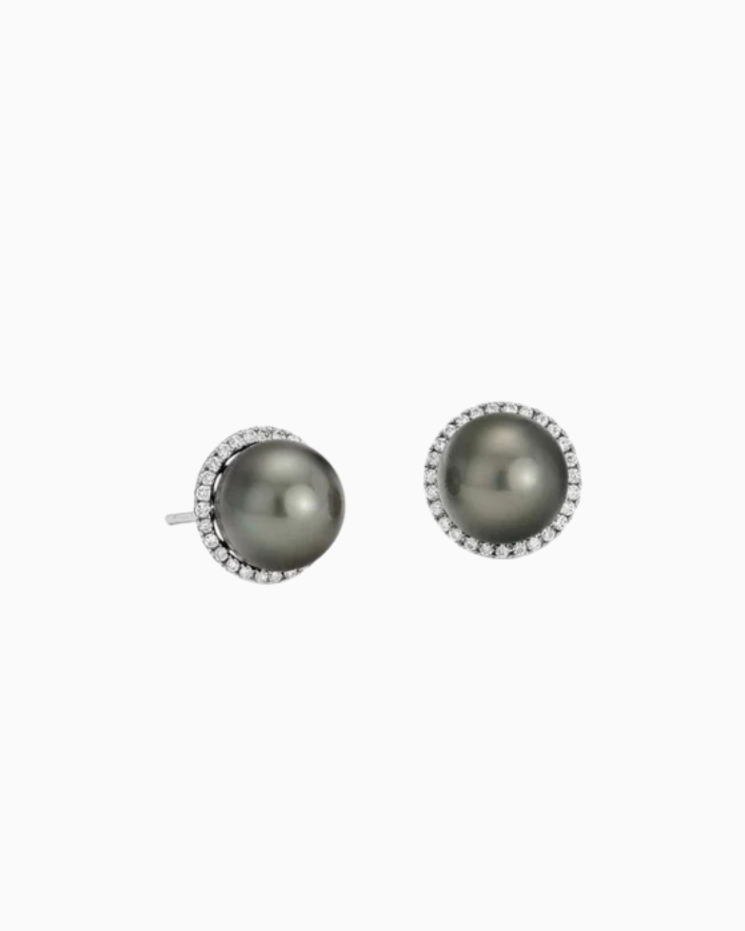 Diamond Tahitian Pearl Stud