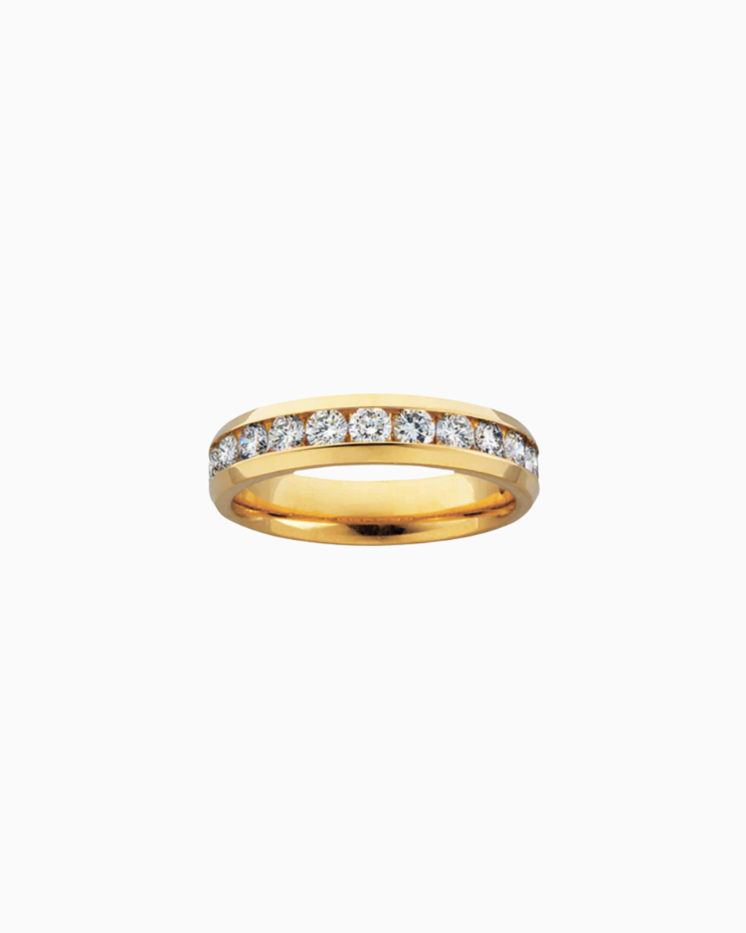 Single Row Diamond Half Eternity Engagement Band