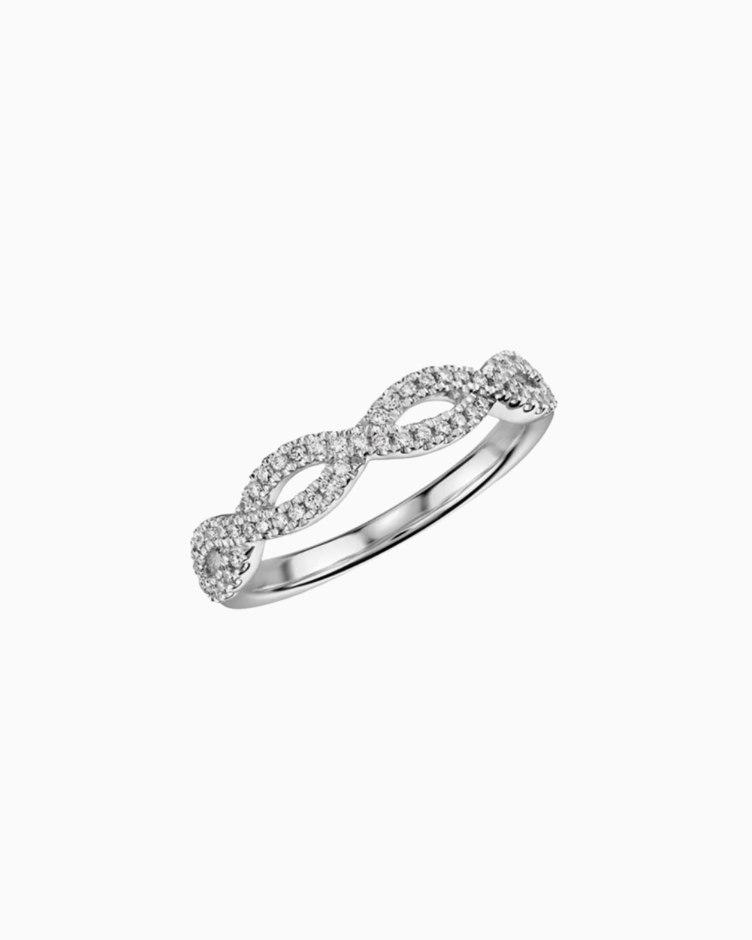 Infinity Twist Diamond Engagement Band