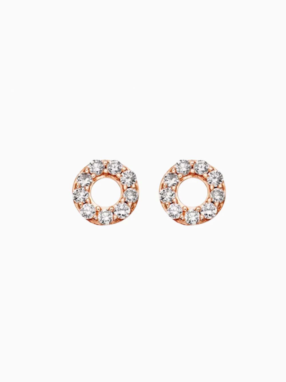 Hollow Circle Diamond Stud in 14kt Gold (0.25cts)