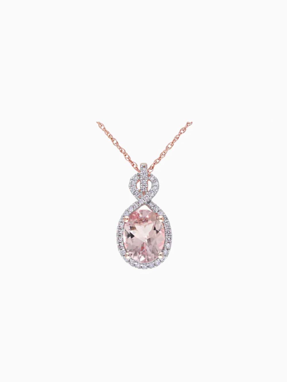 Morganite Cocktail Pendant in Rose Gold – Romantic Glow