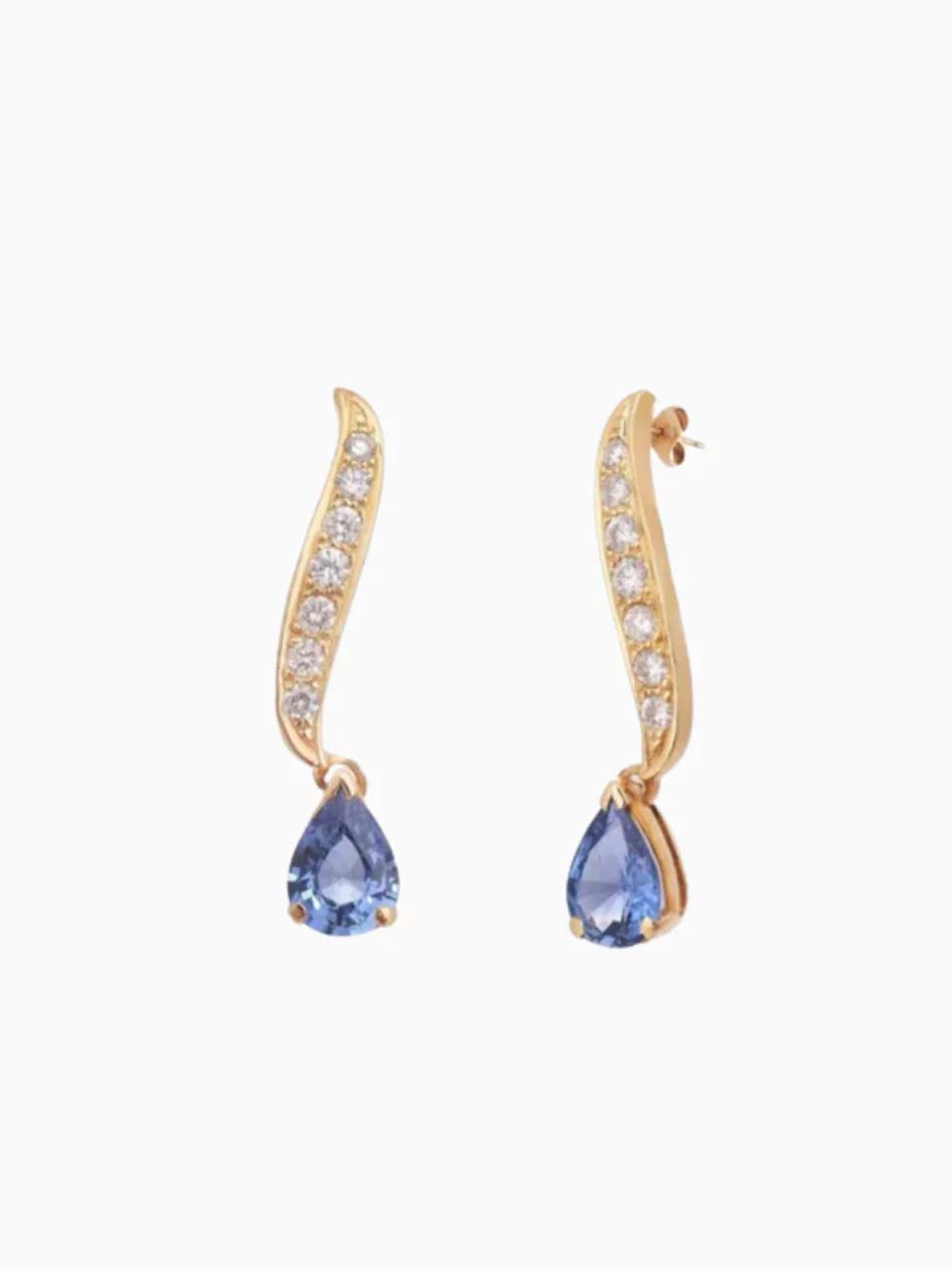 Pear-Shaped Sapphire Elegance Dangles
