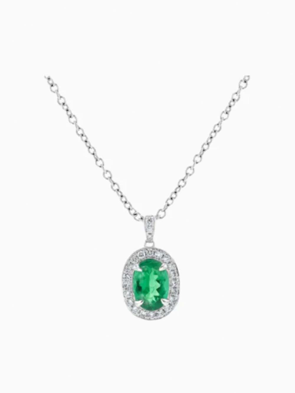Emerald & Diamond Chain Necklace – Timeless Luxury