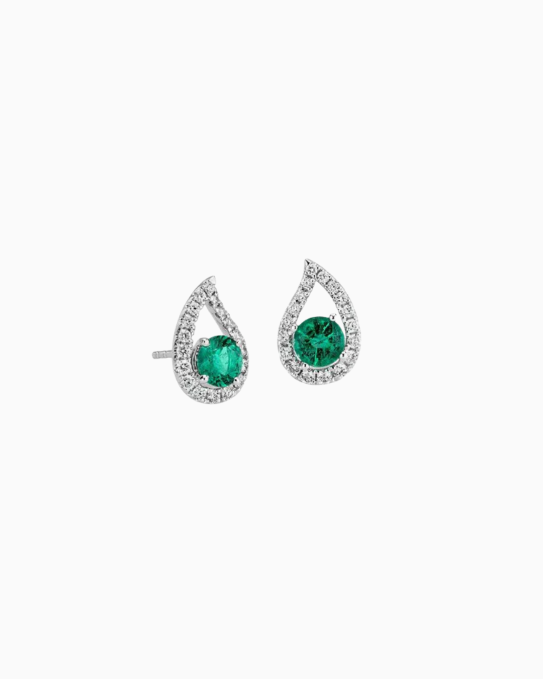 Emerald and Diamond Studs