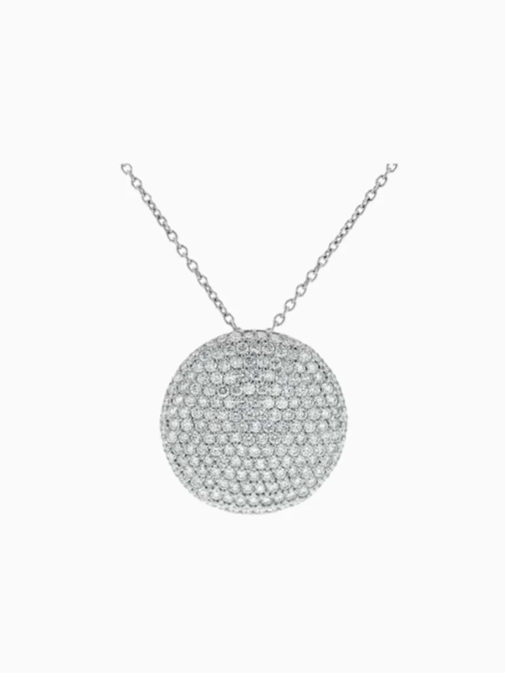 Round Circle Diamond Pendant in 14kt Gold