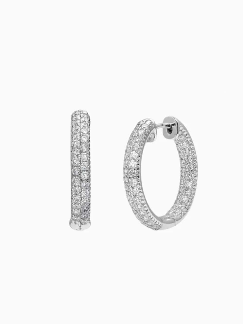 Diamond Pave Hoops Earring in 14kt Gold (2.7cts)