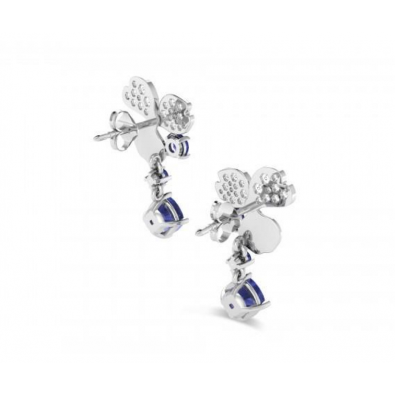 Blue Sapphire and Diamond Earring