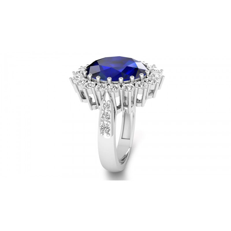 Blue Sapphire Diamond Ring