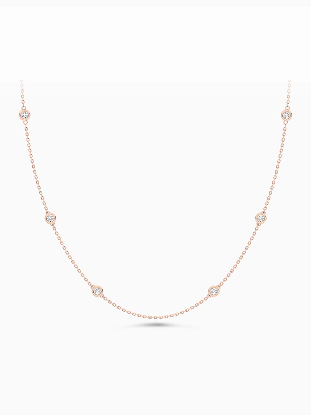 Diamond Station Necklace in 14kt Gold (0.30cts)