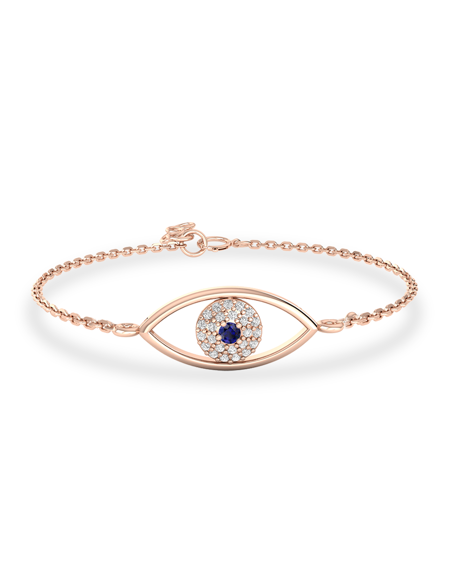 Evil eye Diamond & Blue sapphire Bracelet