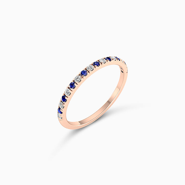 Diamond & Blue Sapphire Half Eternity Band