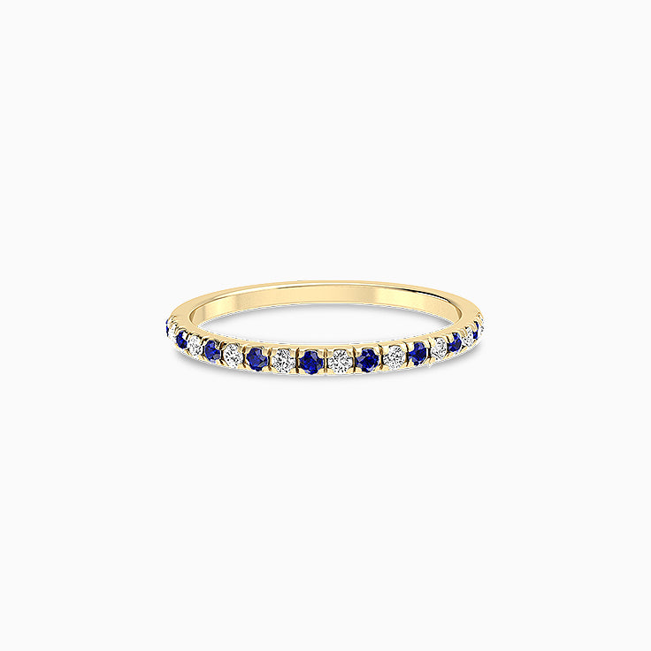 Diamond & Blue Sapphire Half Eternity Band