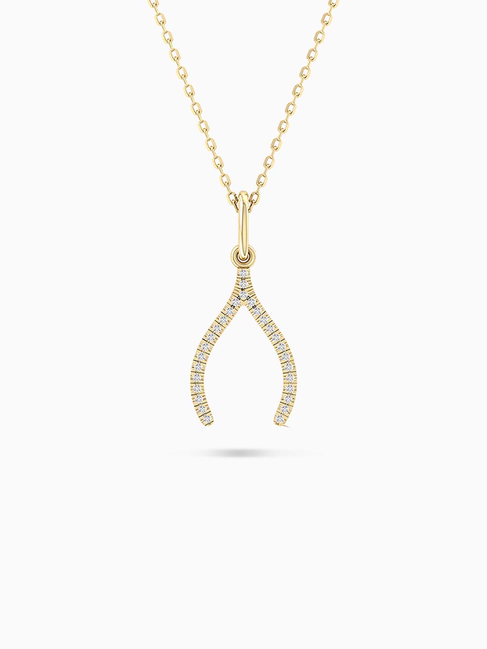 Wishbone Diamond Pendant in 14kt Gold (0.50cts)