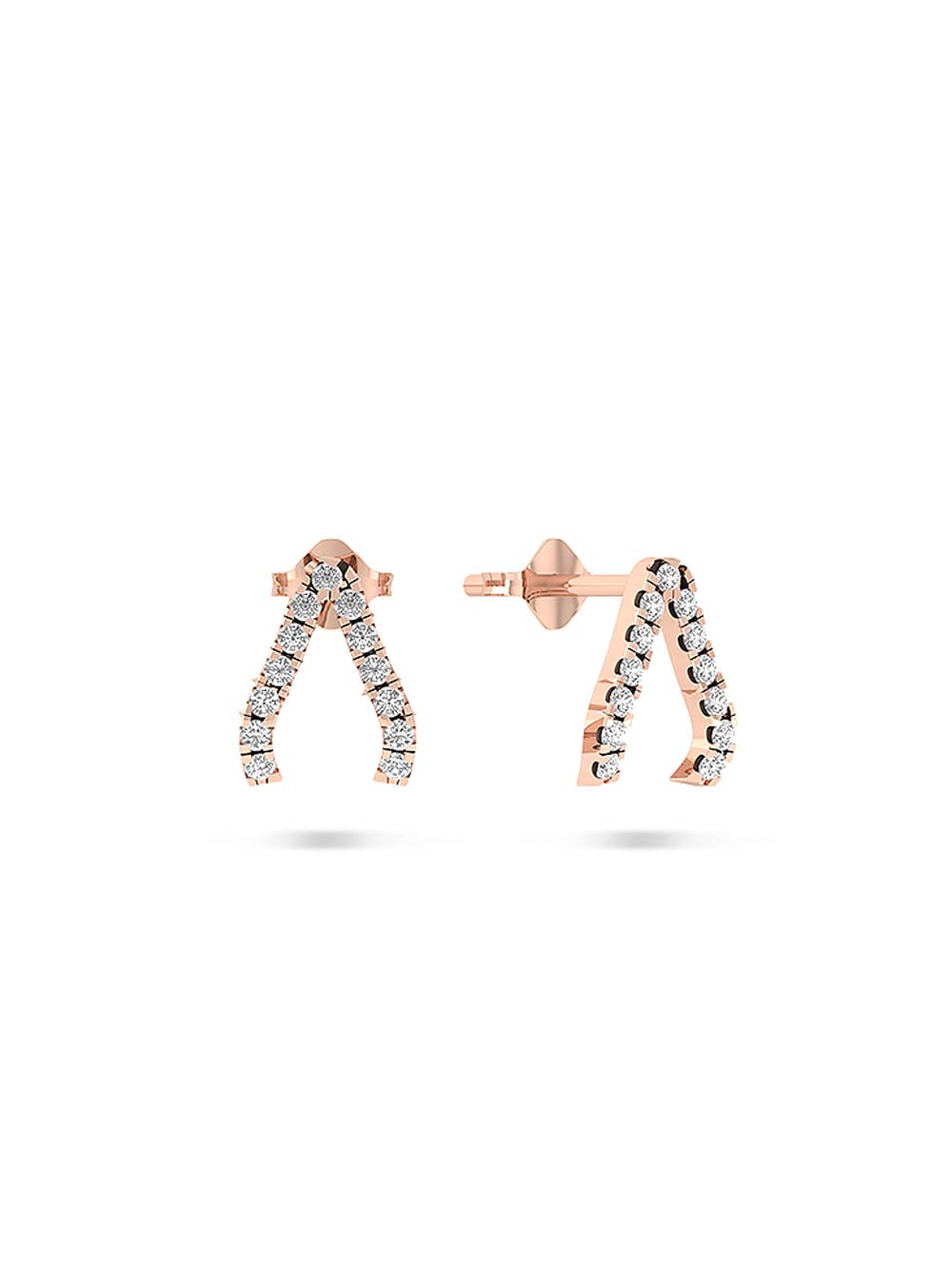 Wishbone Diamond Earrings in 14kt Gold (0.25cts)