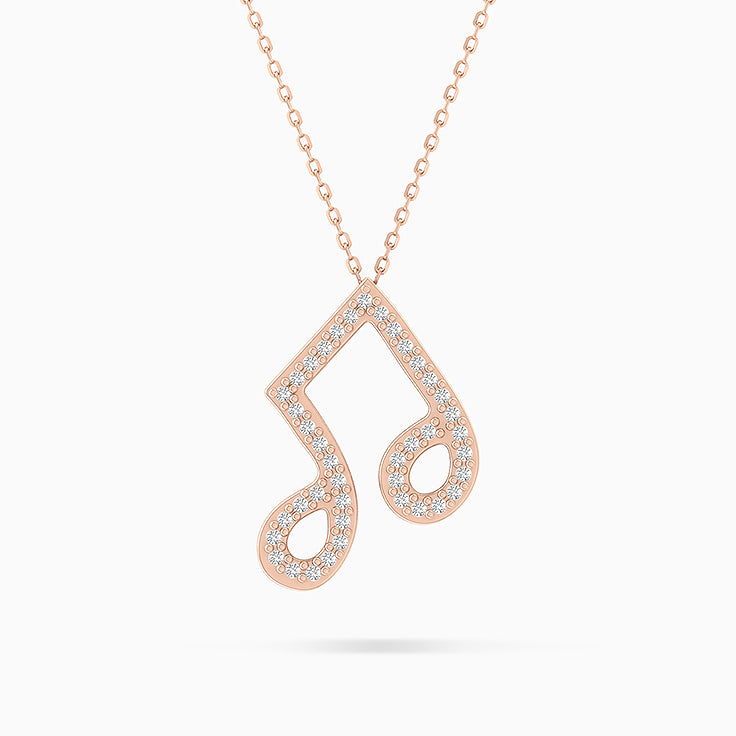 Music Note Diamond Pendant