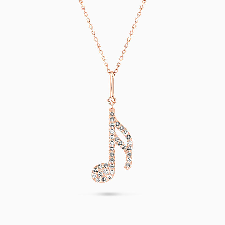 Music Note Diamond Pendant