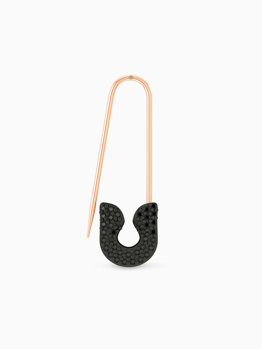 Black Diamonds Pin Earrings Made in Gold 14kt Gold (0.25cts)