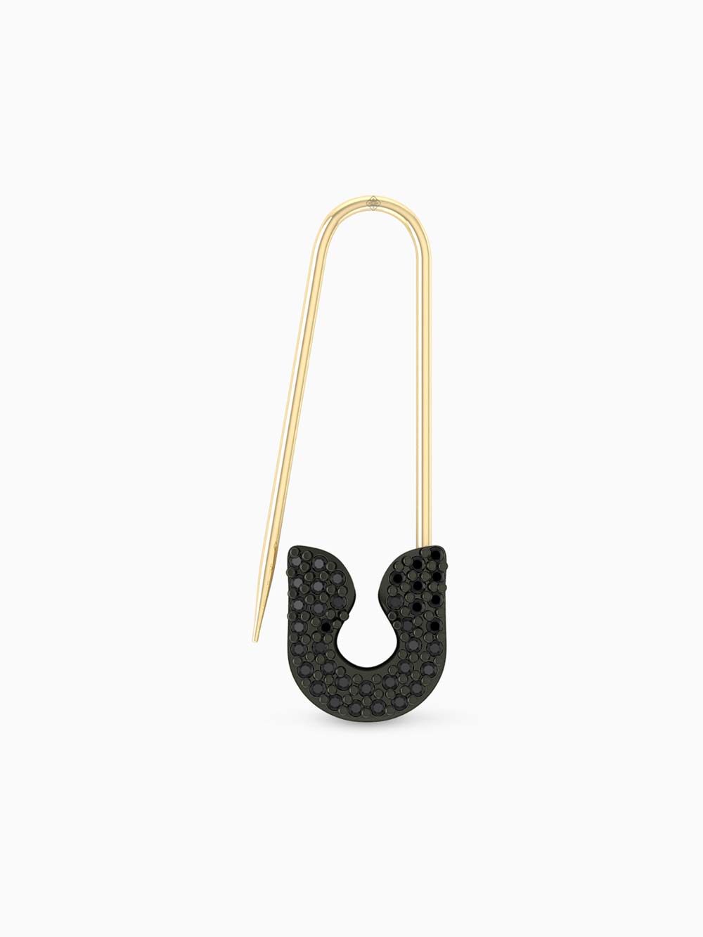 Black Diamonds Pin Earrings Made in Gold 14kt Gold (0.25cts)