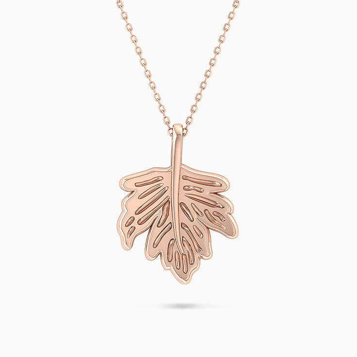 Leaf Pendant set in 14k Gold